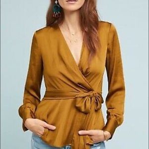 Silky wrap blouse